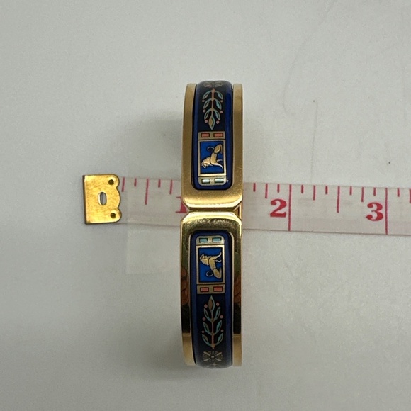 Vintage Michaela Frey Wien MFT Greco-Roman Lion Enamel Clasp Bangle Bracelet - Picture 14 of 16